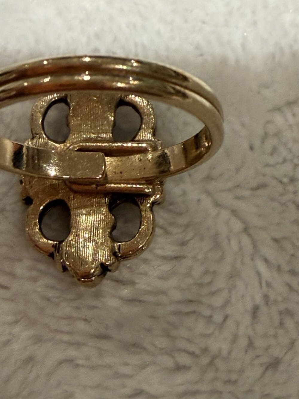 Vintage Sarah Coventry LIGHTS RING Gold Crystal Rhinestone Adjustable - Picture 7 of 8